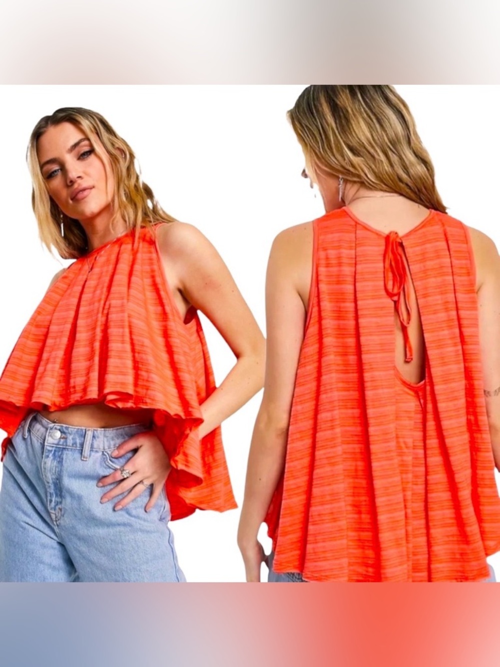 Free People NWT Scarlet Ibis Combo Sz L Orange Summer